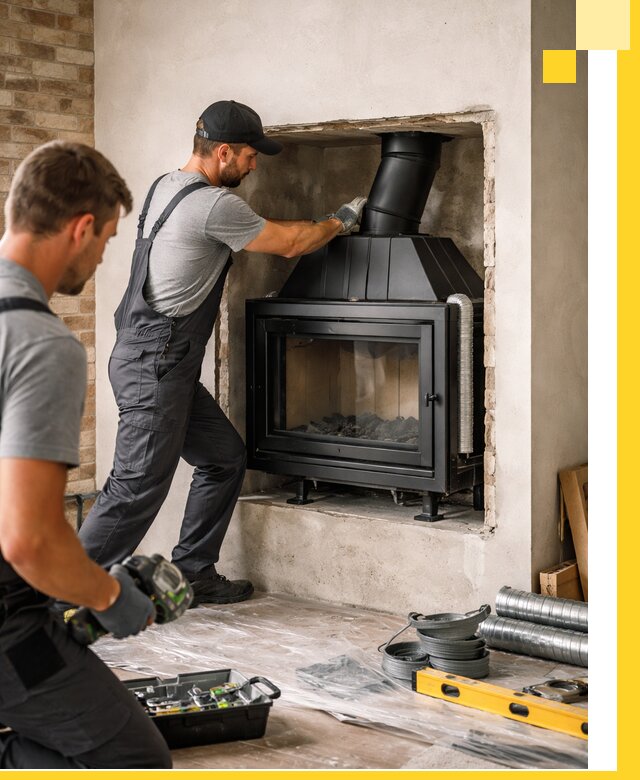 Установка каминных топок в Ломоносове: монтаж, подключение