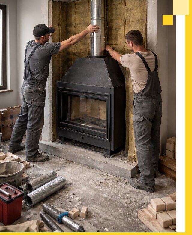 Изготовление и монтаж закрытых каминов в Ломоносове под ключ