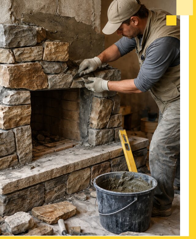 Изготовление и установка каменных каминов под ключ в Ломоносове