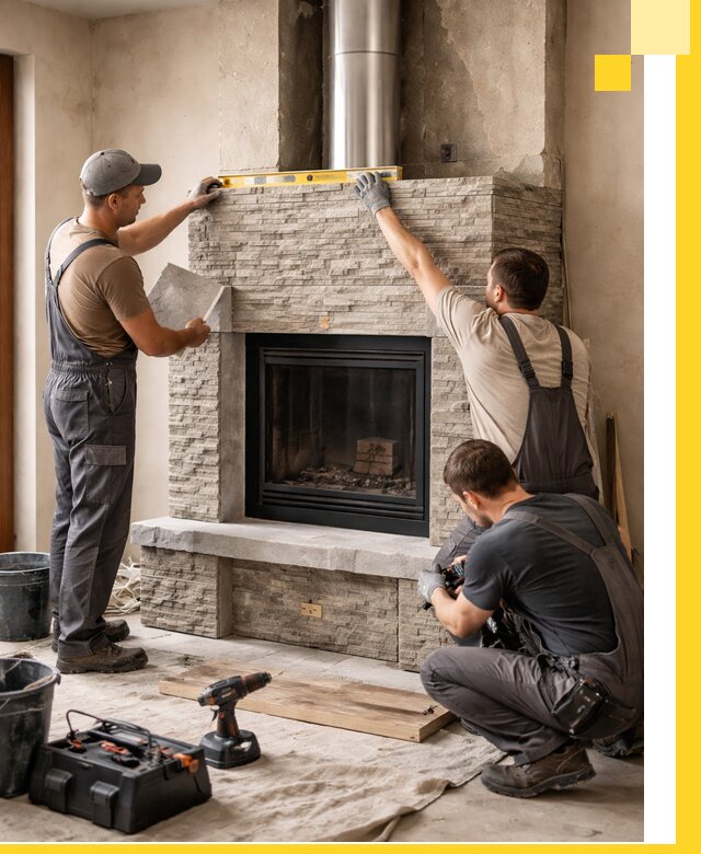 Профессиональный монтаж каминов под ключ в Ломоносове для дома