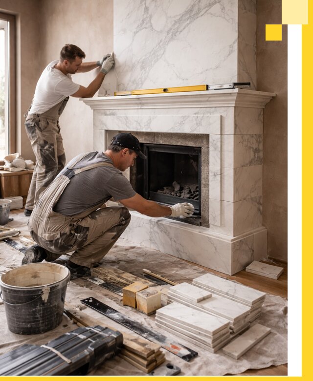 Отделка каминов в Ломоносове качественные облицовочные работы