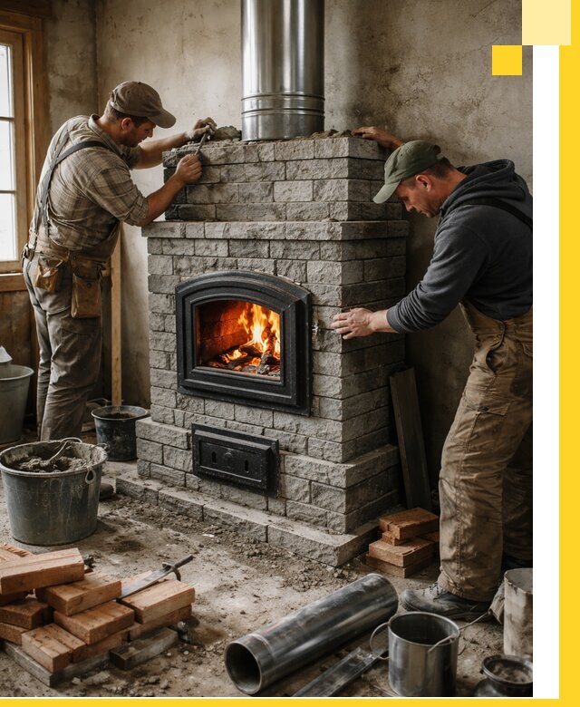 Производство, поставка и монтаж дровяных печей в Ломоносове