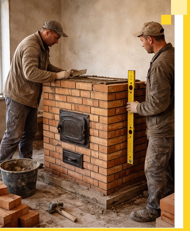 Отопительные печи под ключ в Ломоносове, установка и сборка