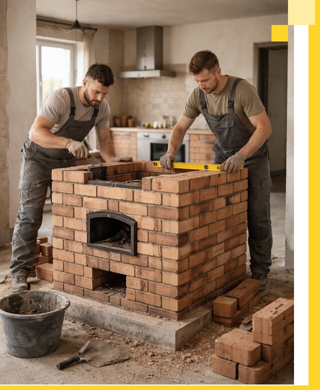 Установка и монтаж печей в частном доме в Ломоносове под ключ