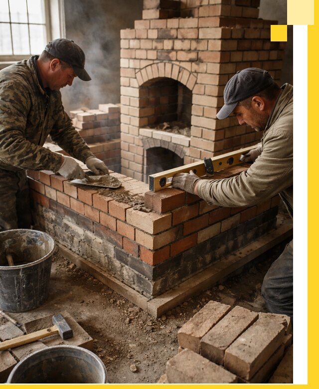 Изготовление и монтаж печей и каминов из кирпича в Ломоносове