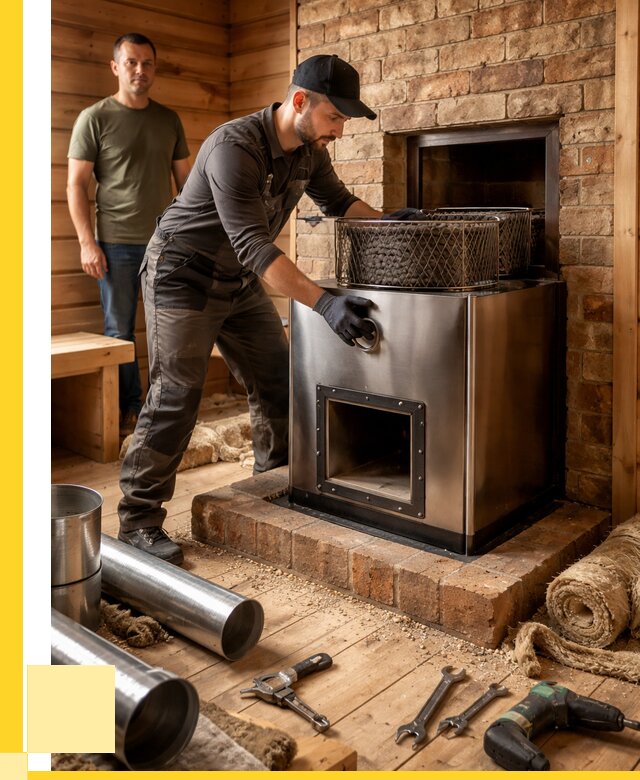 Монтаж банных печей под ключ в Ломоносове от 18441 р., ЭриданЛмн