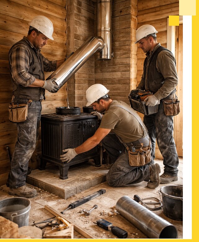 Профессиональный монтаж банных печей и дымоходов в Ломоносове