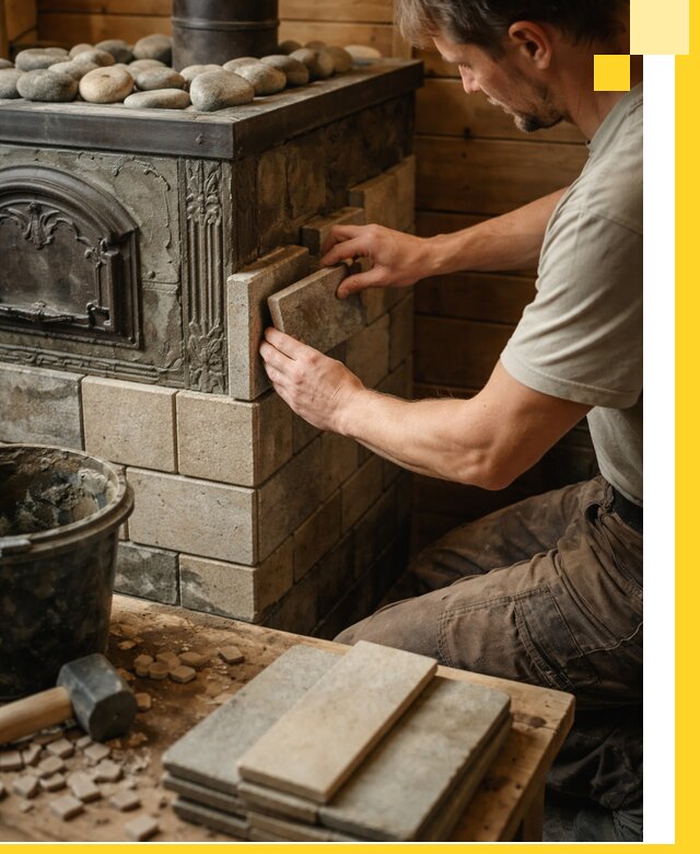 Облицовка банных печей в Ломоносове профессиональная отделка