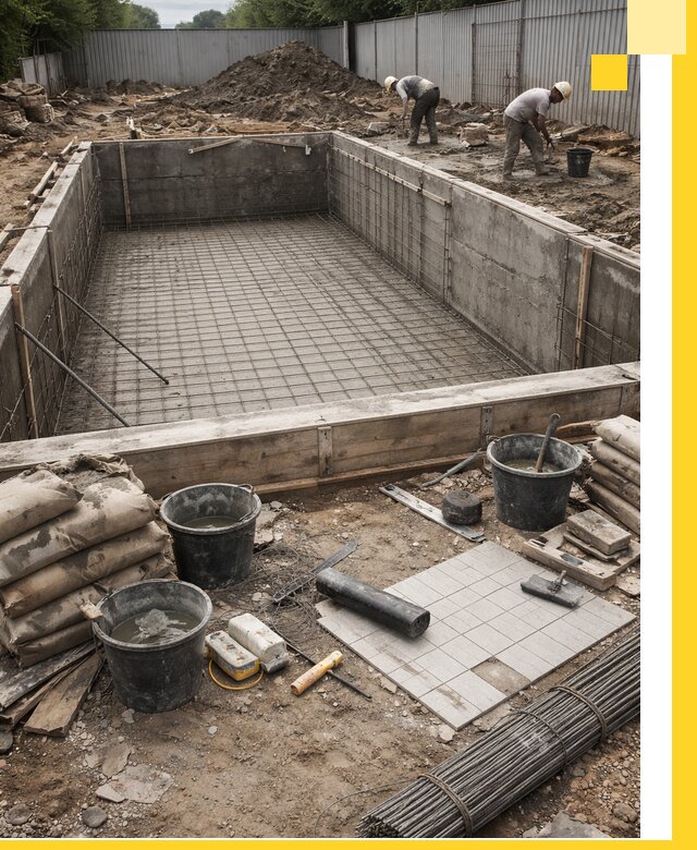 Строительство бассейнов под ключ в Ломоносове, дизайн и монтаж