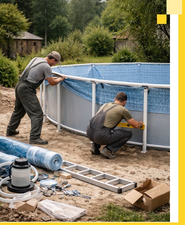 Установка и монтаж каркасных бассейнов в Ломоносове под ключ