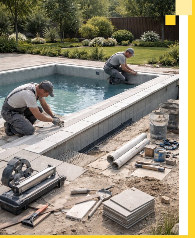 Строительство открытых бассейнов под ключ в Ломоносове профессионально