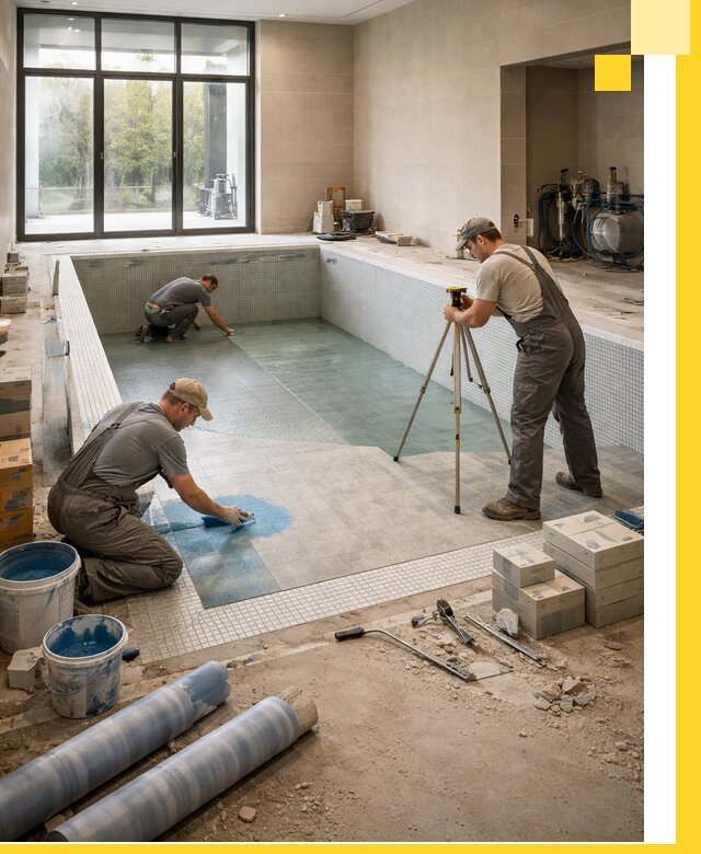 Проект и строительство закрытых бассейнов в Ломоносове под ключ