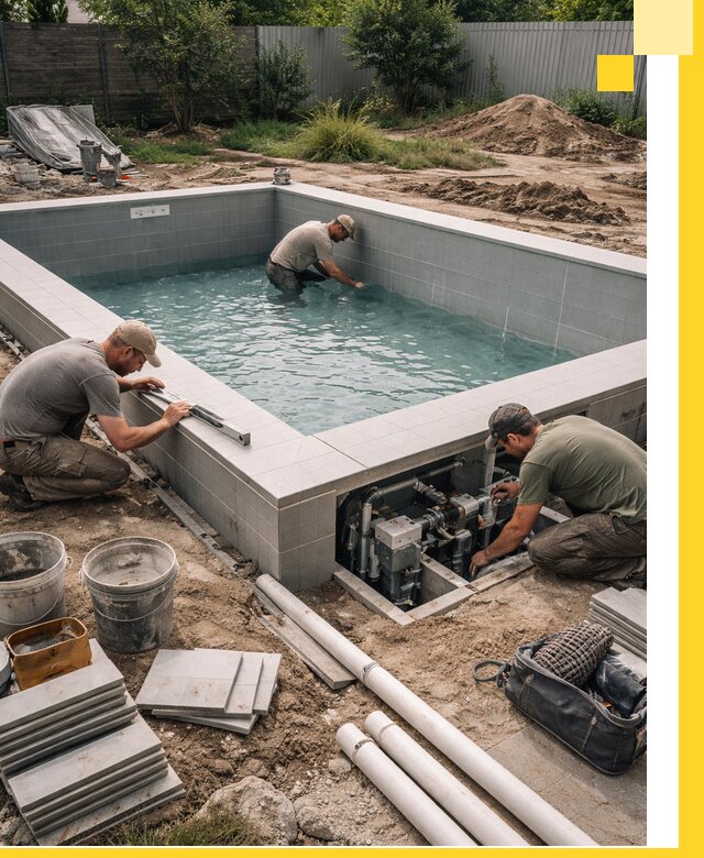 Строительство и монтаж бассейнов для дачи под ключ в Ломоносове