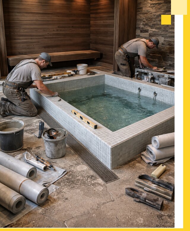 Установка и строительство бассейнов для сауны в Ломоносове