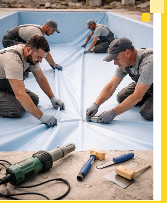 ПВХ пленка для бассейнов с монтажом и гарантией в Ломоносове