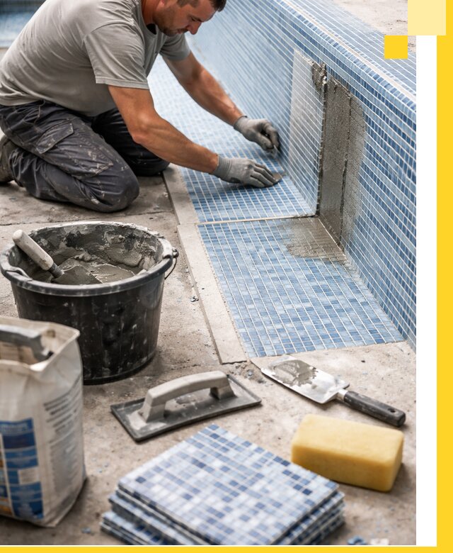 Укладка и ремонт мозаики для бассейнов под ключ в Ломоносове