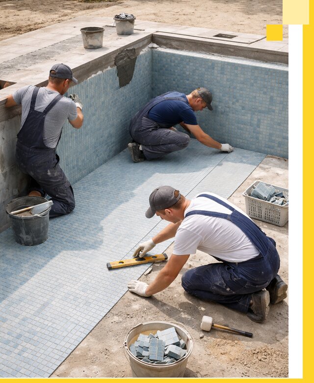 Укладка и установка плитки для бассейнов под ключ в Ломоносове