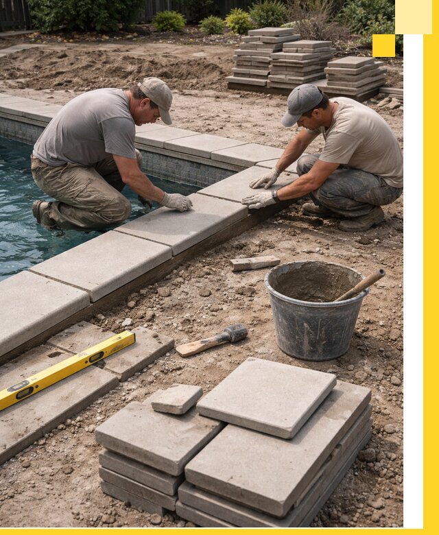 Установка и изготовление копингового камня для бассейнов в Ломоносове