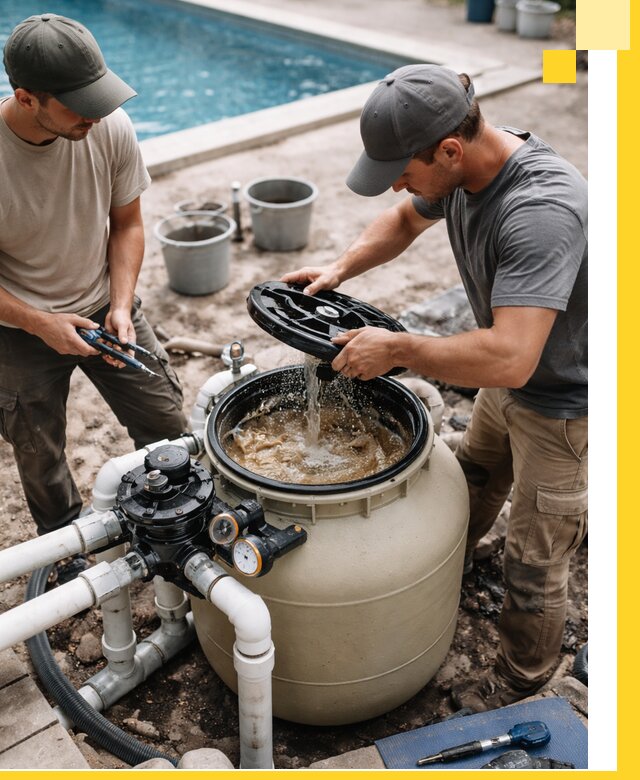 Установка и обслуживание песочных фильтров для бассейнов в Ломоносове