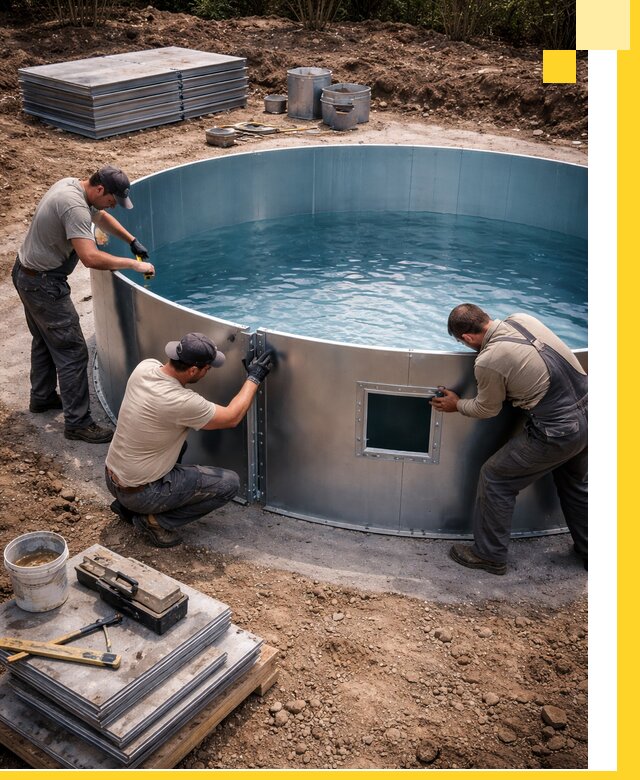 Круглые бассейны под ключ в Ломоносове проектирование и монтаж