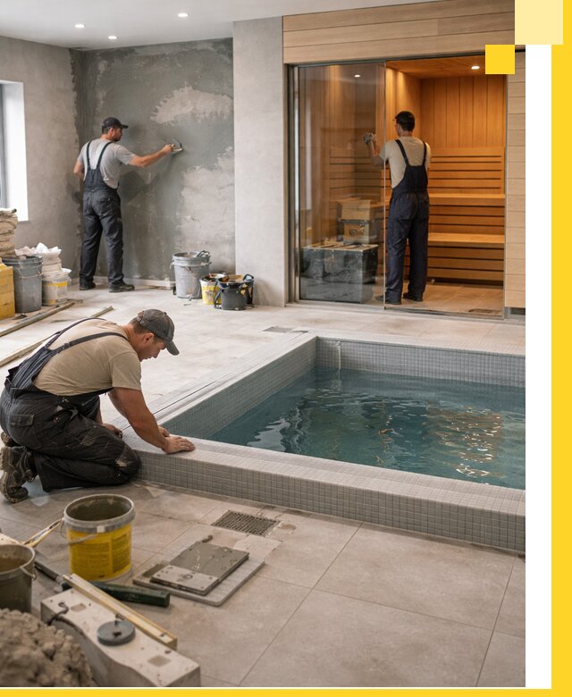 Проектирование и строительство сауны с бассейном в Ломоносове