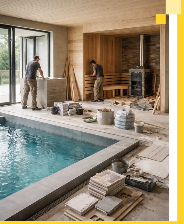 Проектирование и строительство бань с бассейном в Ломоносове