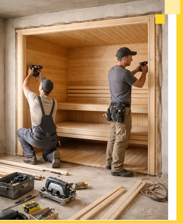 Монтаж саун под ключ в Ломоносове — проектирование и установка