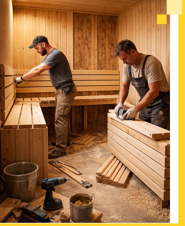 Профессиональный комплексный ремонт саун под ключ в Ломоносове