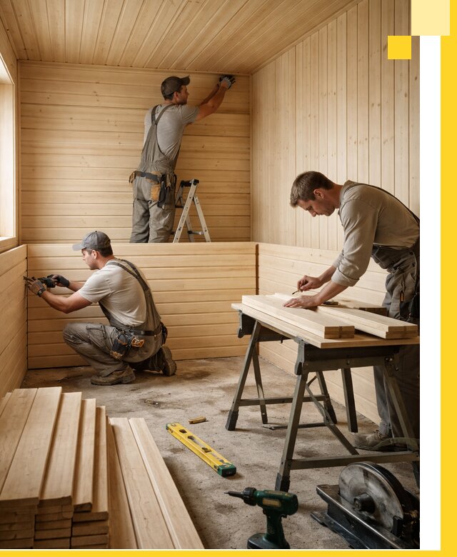 Обшивка саун в Ломоносове из натуральной древесины под ключ