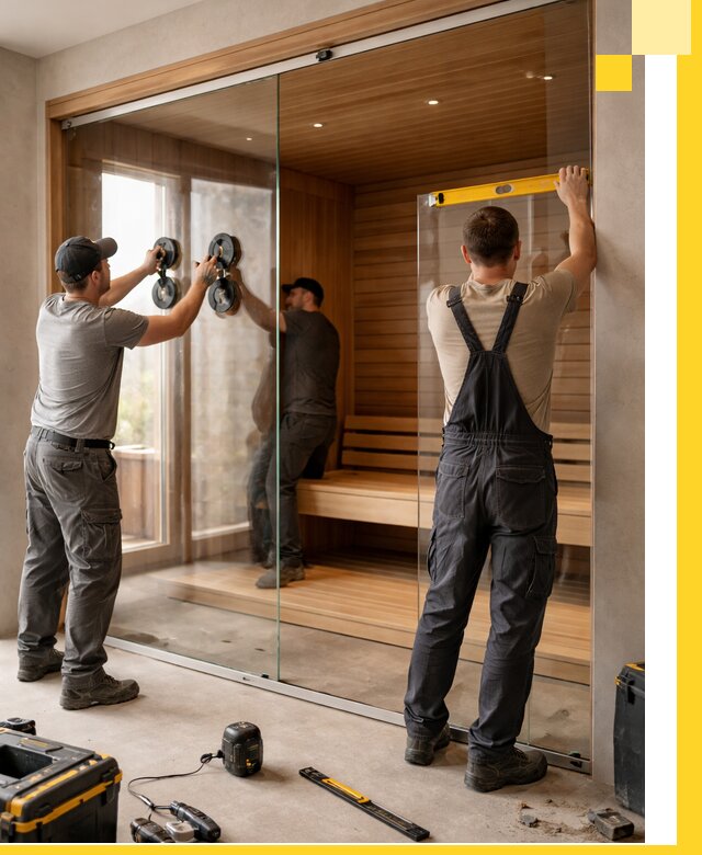 Производство и монтаж стеклянных саун под ключ в Ломоносове