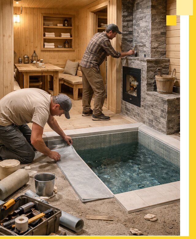 Строительство бань с комнатой отдыха под ключ в Ломоносове