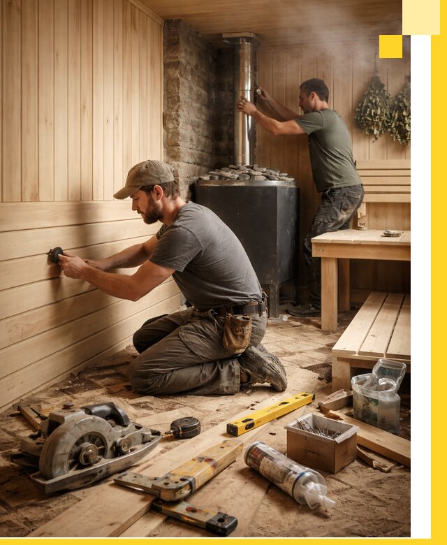 Полное строительство и оснащение парных под ключ в Ломоносове