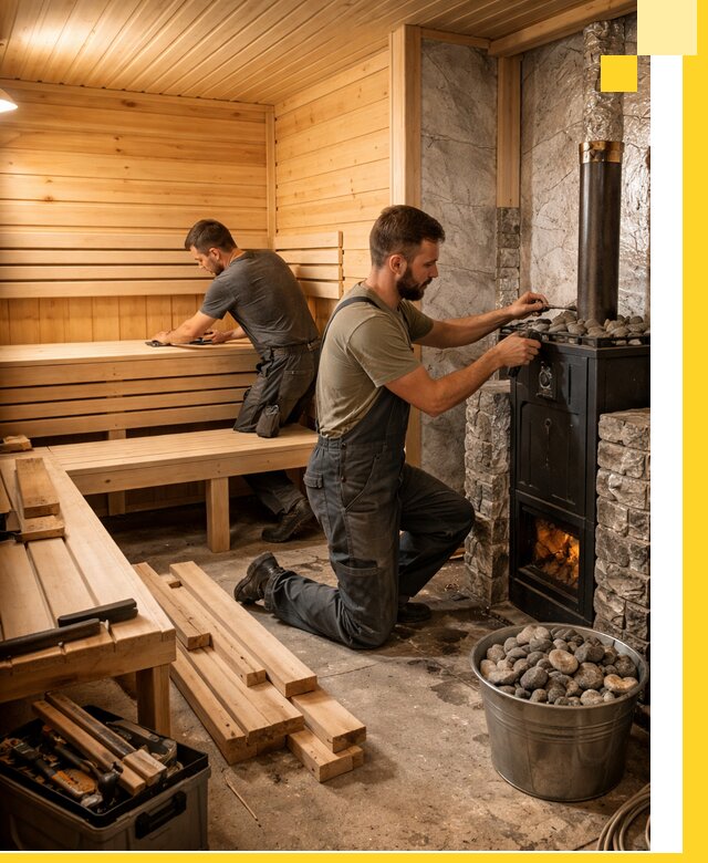 Дизайн и строительство интерьеров бань под ключ в Ломоносове