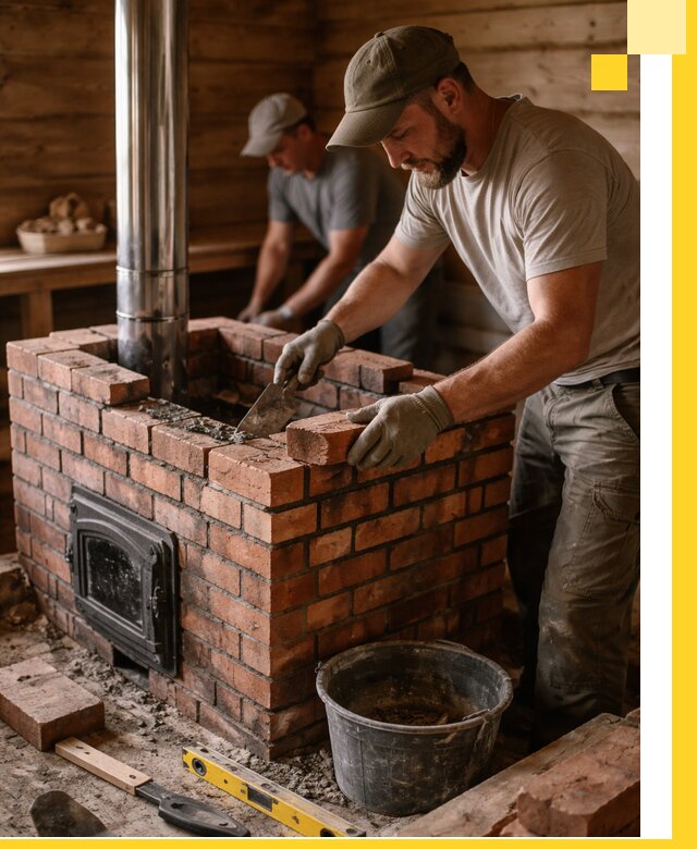 Кирпичные печи для бани под ключ в Ломоносове, проект и монтаж