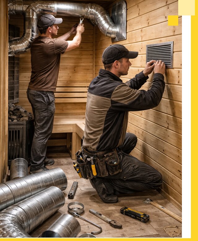 Проектирование и монтаж вентиляции бани в Ломоносове под ключ