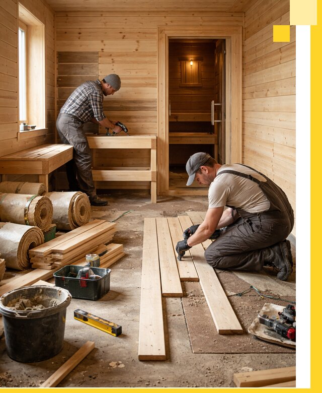 Индивидуальный проект бани с комнатой отдыха под ключ в Ломоносове