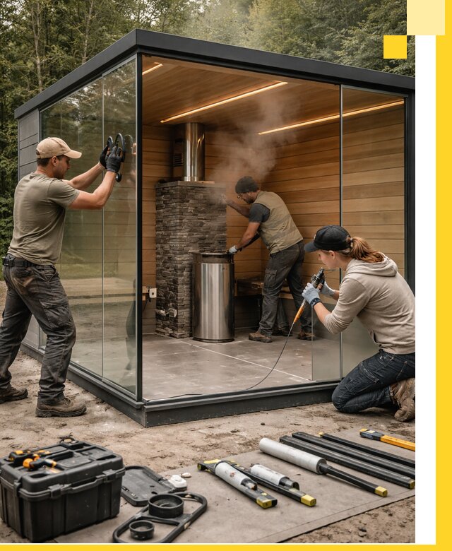 Проектирование и строительство стеклянных бань в Ломоносове