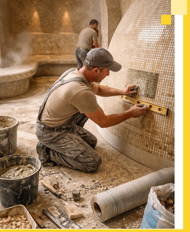 Хамам под ключ в Ломоносове: проектирование, строительство, отделка