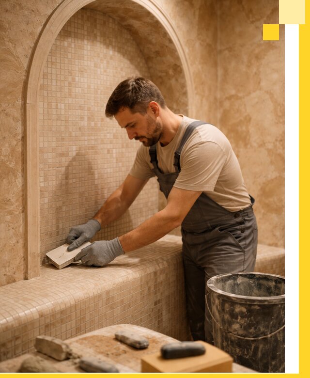 Профессиональная отделка хамамов с мозаикой под ключ в Ломоносове