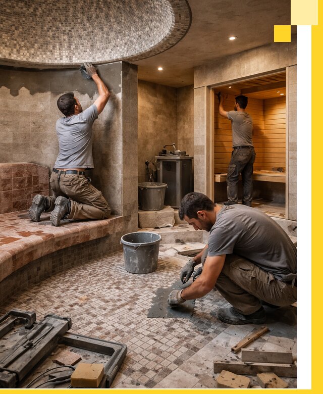 Проект и строительство хамама бани и сауны под ключ в Ломоносове