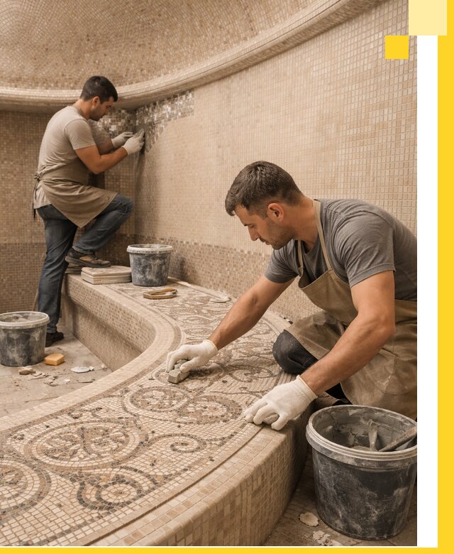 Плитка для хамама в Ломоносове, укладка, подбор и поставка