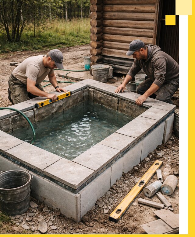 Изготовление и установка холодных купелей под ключ в Ломоносове